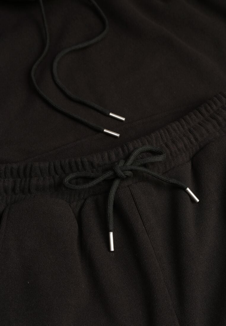 Czarny Bawełniany Komplet Dresowy z Bluzą i Spodniami Zansira 8