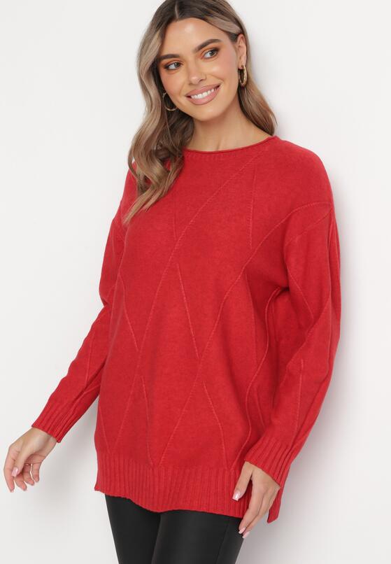 Czerwony Sweter z Rozcięciami Belicanto 2