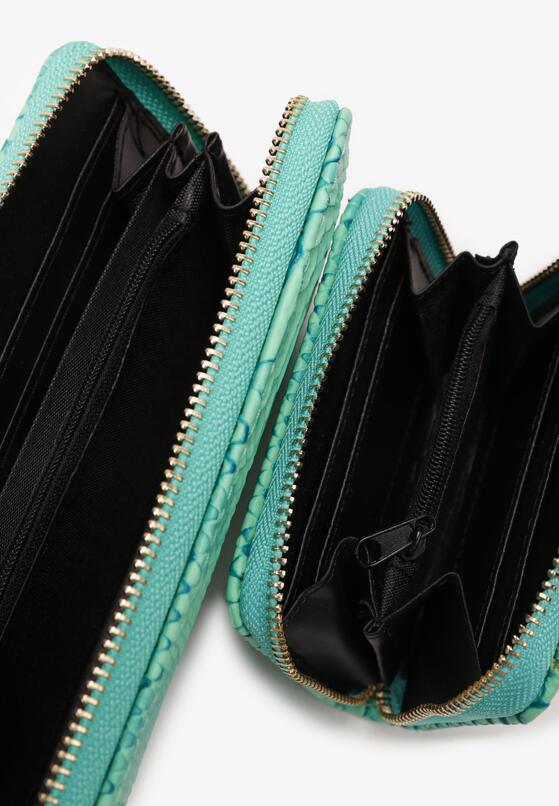 Zielony Podwójny Portfel z Ekoskóry z Wężowym Wzorem Alaricca 2