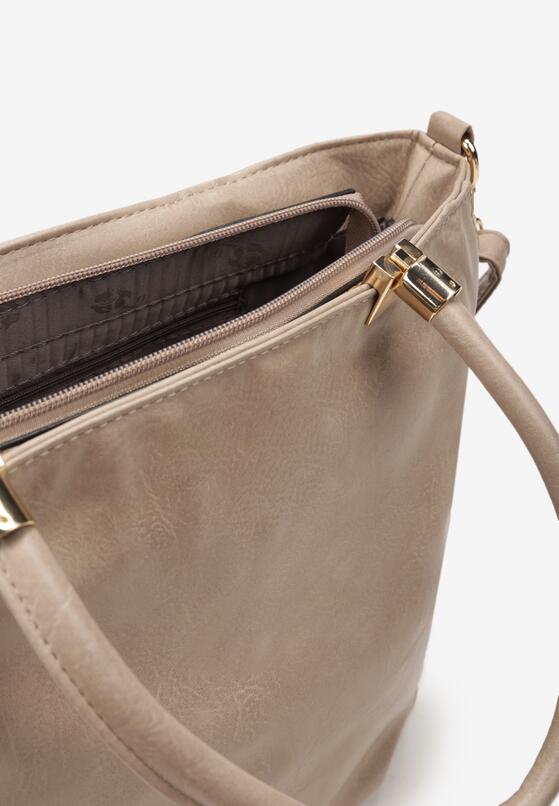 Beżowa Torebka Shopper z Rączkami Kaelie 3