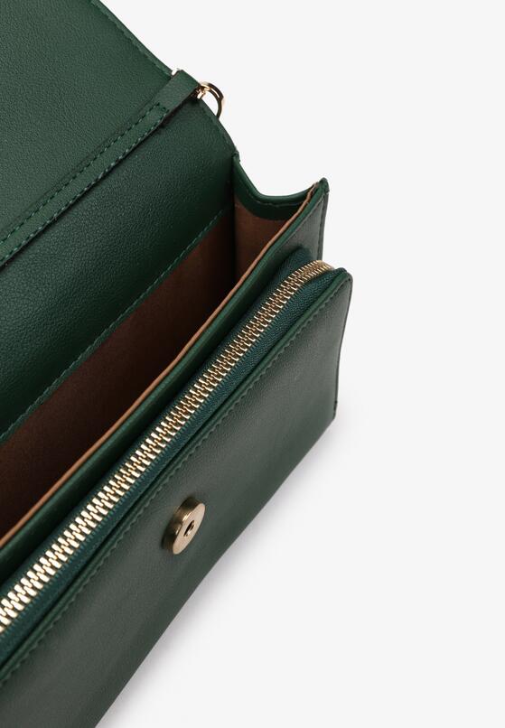 Zielona Torebka z Ekoskóry z Klapą i Regulowanym Paskiem Dimona 3