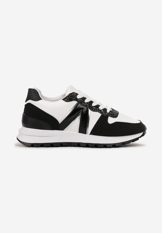 Czarne Sneakersy na Grubej Podeszwie z Brokatem Sorbetta 3