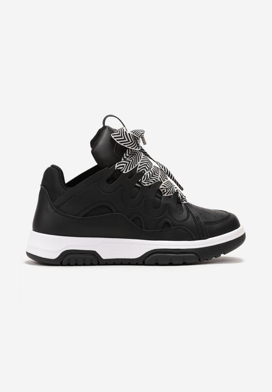 Czarne Sneakersy z Przeszyciami i Szerokim Wiązaniem Leontine 3