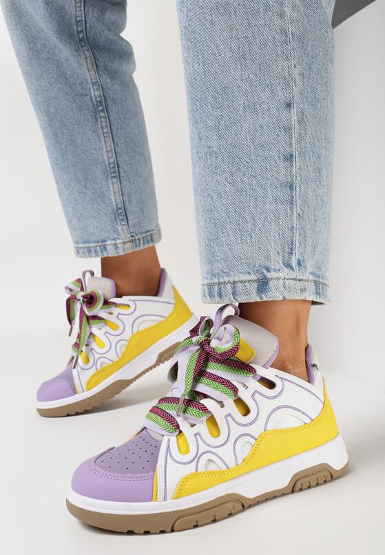Fioletowe Sneakersy z Przeszyciami i Szerokim Wiązaniem Leontine 2