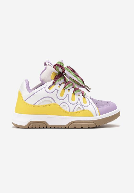 Fioletowe Sneakersy z Przeszyciami i Szerokim Wiązaniem Leontine 3