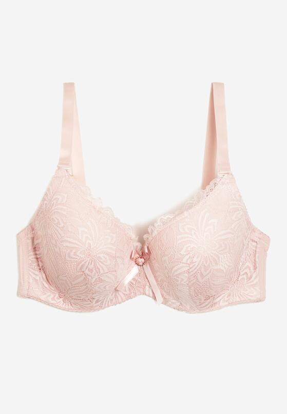 Różowy Koronkowy Biustonosz z Usztywnieniem Jophine 5
