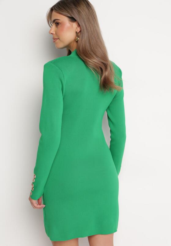 Zielona Sukienka Dzianinowa z Wiskozy Ligia 3