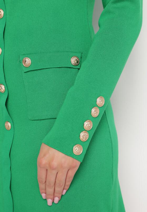Zielona Sukienka Dzianinowa z Wiskozy Ligia 5