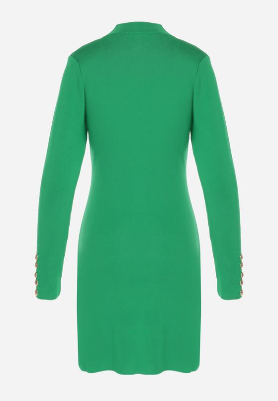 Zielona Sukienka Dzianinowa z Wiskozy Ligia 7