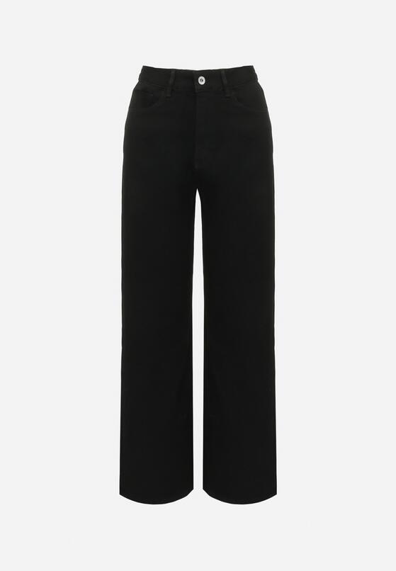 Czarne Klasyczne Jeansy z Szerokimi Nogawkami i Kieszeniami Nrenvia 6