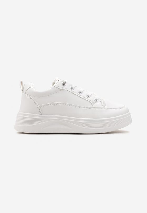 Białe Sneakersy na Platformie z Gumową Zawieszką Usalla 3