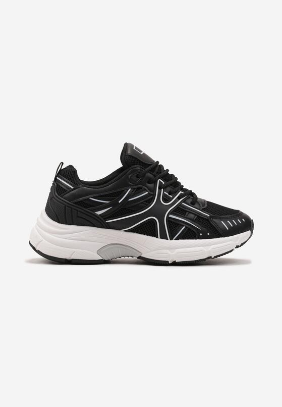 Czarne Sneakersy na Grubej Podeszwie Cloudia 3