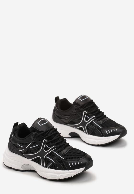 Czarne Sneakersy na Grubej Podeszwie Cloudia 4