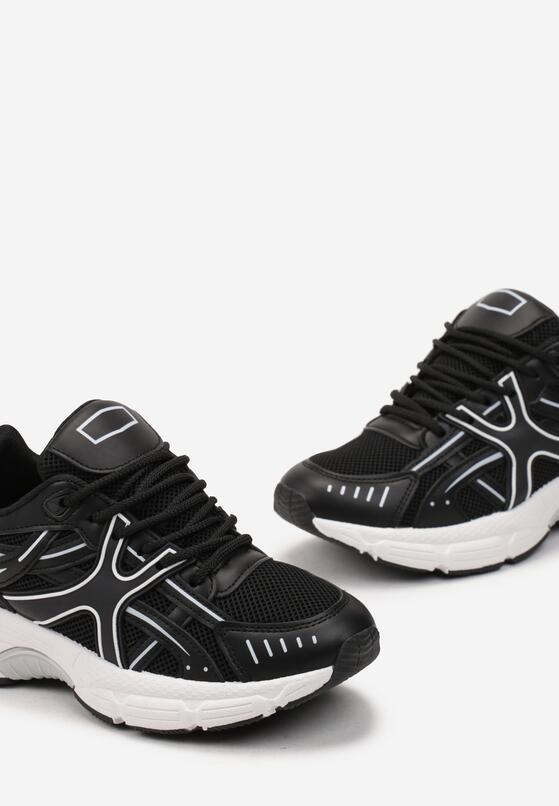 Czarne Sneakersy na Grubej Podeszwie Cloudia 5