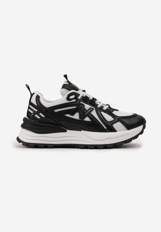 Czarne Sneakersy na Grubej Podeszwie z Siateczką Aslova 3