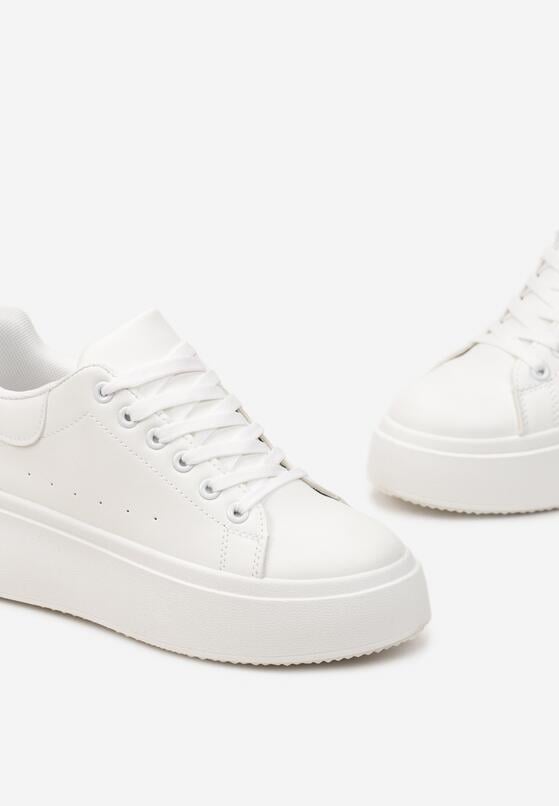 Białe Sneakersy na Platformie Spoola 5