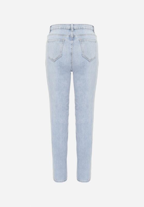 Niebieskie Jeansy Mom Fit z Regularną Talią i Zwężanymi Nogawkami Zeliti 7