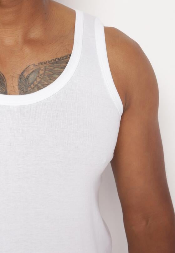 Biała Klasyczna Koszulka Bez Rękawów Tank Top Clecotia 5