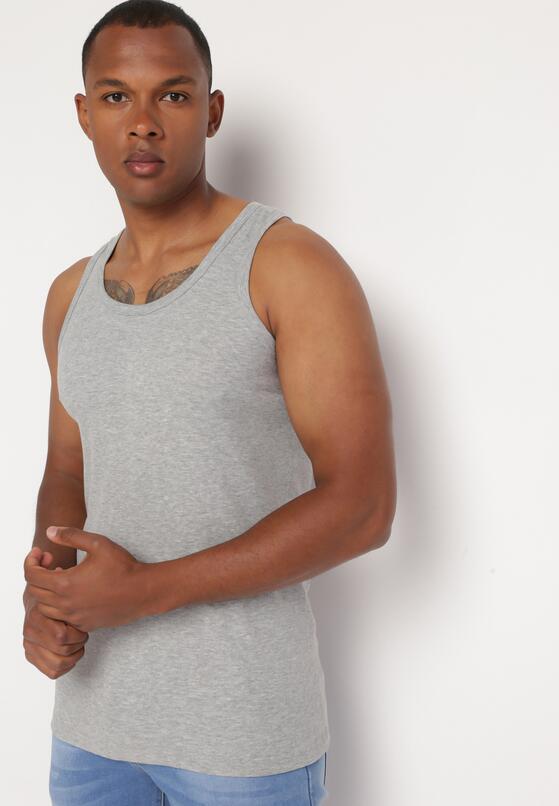 Jasnoszara Klasyczna Koszulka Bez Rękawów Tank Top Clecotia 1