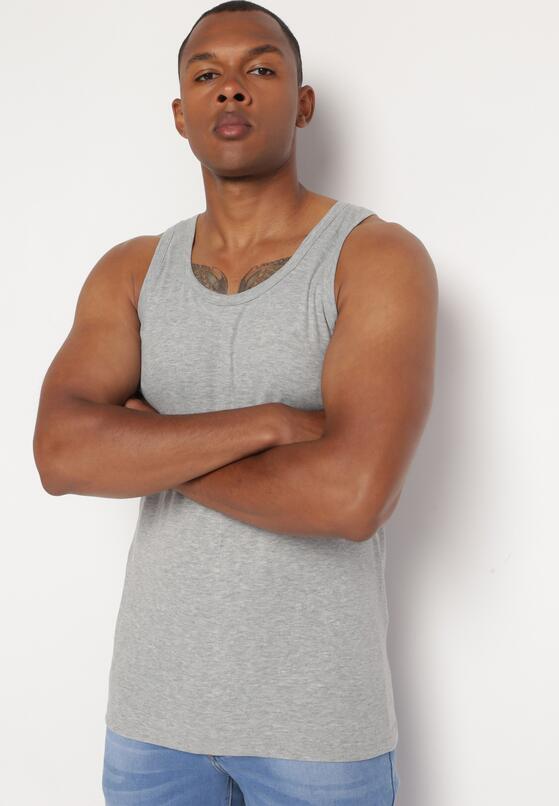 Jasnoszara Klasyczna Koszulka Bez Rękawów Tank Top Clecotia 4