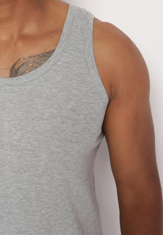 Jasnoszara Klasyczna Koszulka Bez Rękawów Tank Top Clecotia 5
