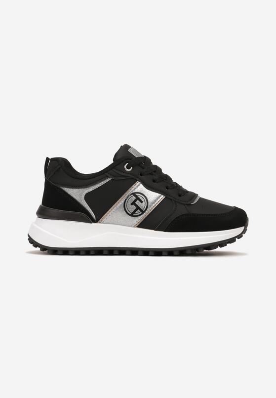 Czarne Sneakersy z Siateczką i Zdobieniem z Brokatem Vilista 3