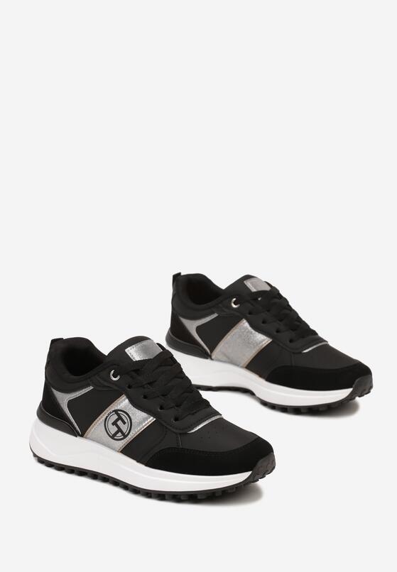 Czarne Sneakersy z Siateczką i Zdobieniem z Brokatem Vilista 4