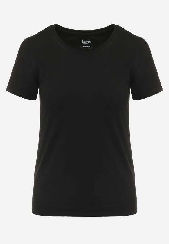 Czarny Bawełniany T-shirt o Klasycznym Kroju Zilira 6