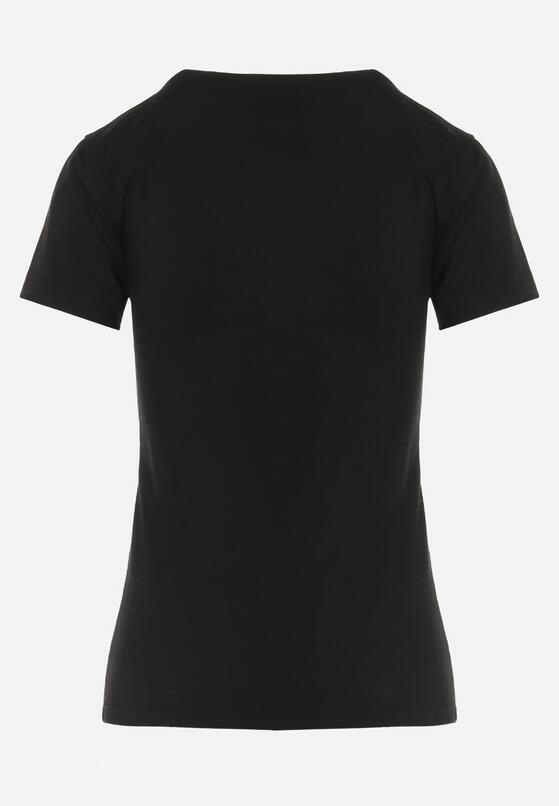 Czarny Bawełniany T-shirt o Klasycznym Kroju Zilira 7