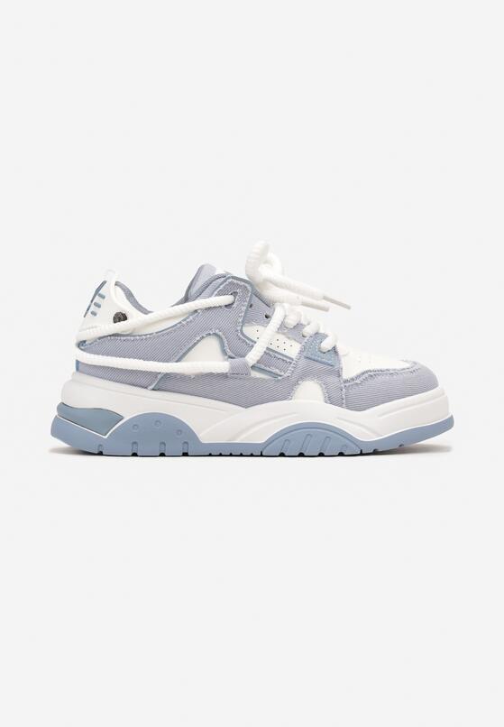 Niebieskie Sneakersy na Grubej Podeszwie z Przeszyciami Zirila 3