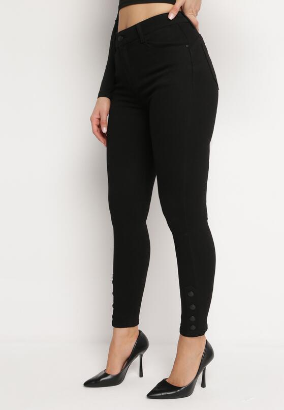 Czarne Jeansy Skinny z Efektem Push Up i Napami Przy Kostkach Irvina 1