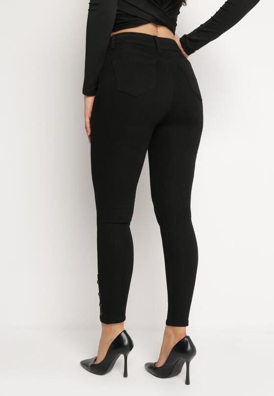 Czarne Jeansy Skinny z Efektem Push Up i Napami Przy Kostkach Irvina 3