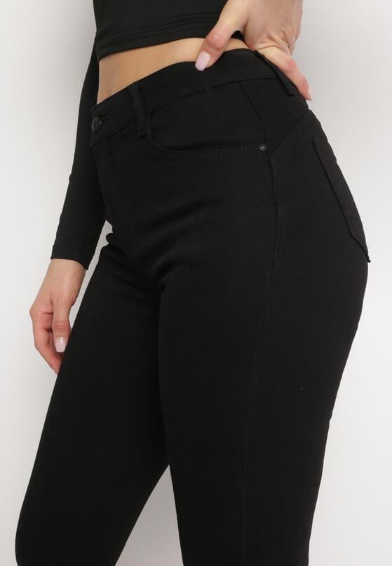 Czarne Jeansy Skinny z Efektem Push Up i Napami Przy Kostkach Irvina 5