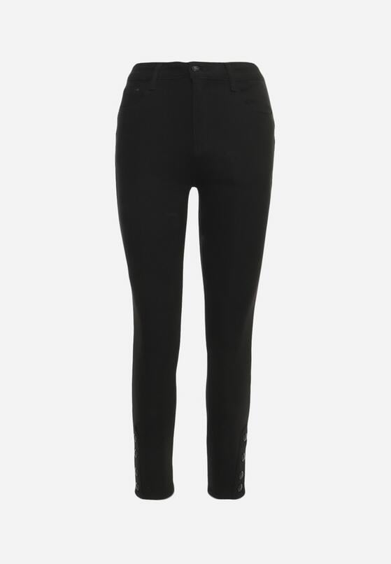 Czarne Jeansy Skinny z Efektem Push Up i Napami Przy Kostkach Irvina 6