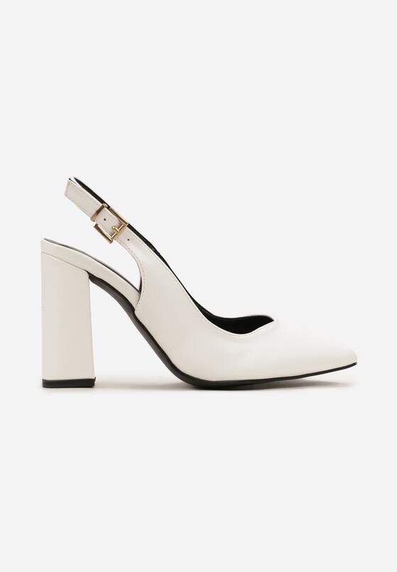 Pantofi cu toc Albi 3