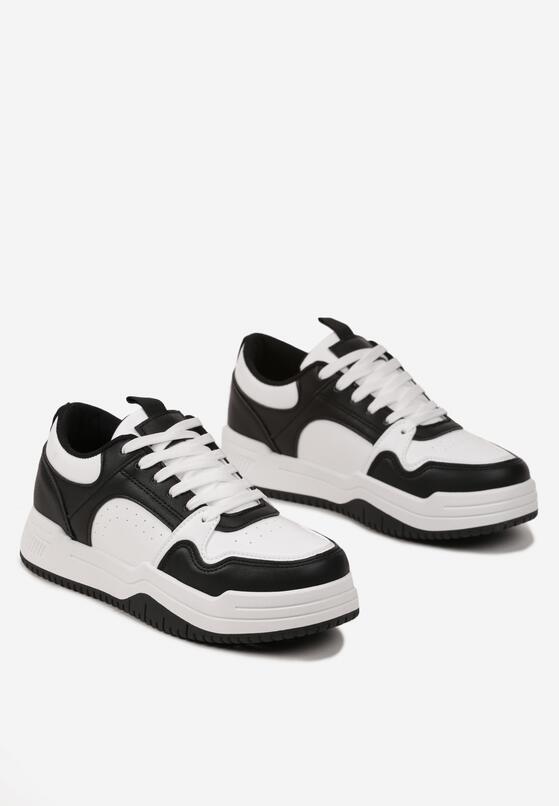 Czarno-Białe Sneakersy Przed Kostkę z Ozdobnymi Wstawkami Armine 4