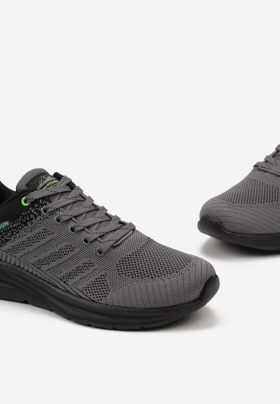 Szare Sznurowane Buty Sportowe z Ozdobnymi Przeszyciami Daisymay 3