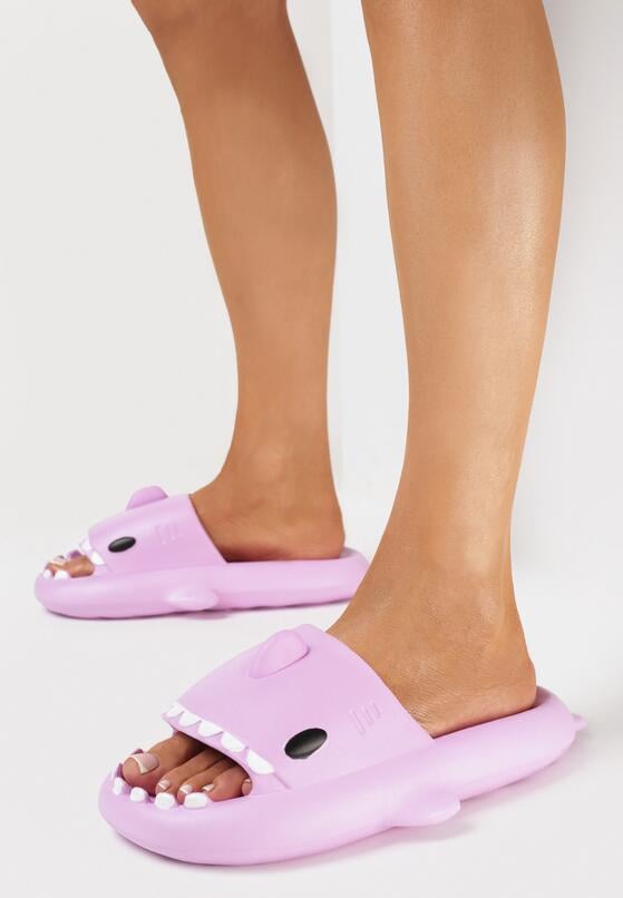 Fioletowe Klapki z Piankowego Tworzywa z Motywem Rekina Lyraen 2