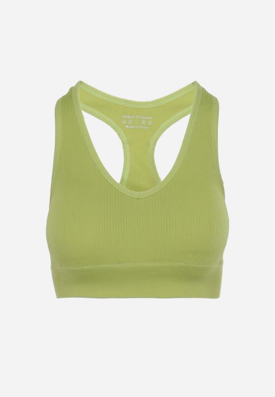 Zielony Tank Top Sportowy z Prążkowanej Dzianiny Ophiase 6