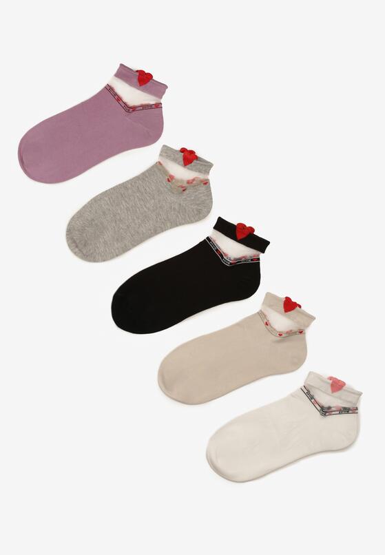 Wielokolorowe 5-Pack Skarpety z Serduszkiem Gisellema 2