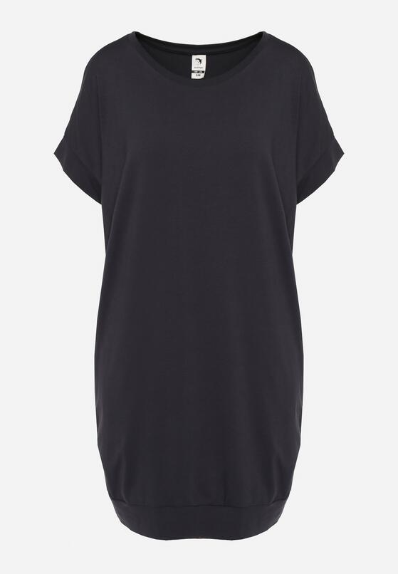 Granatowa Pudełkowa Sukienka T-shirtowa o Krótkim Kroju Orlella 6