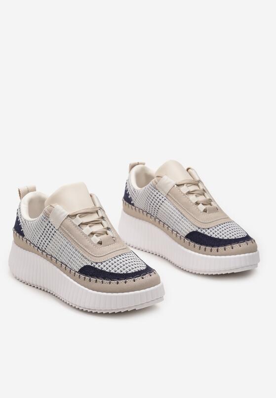 Sneakers Bej cu Albastru 5