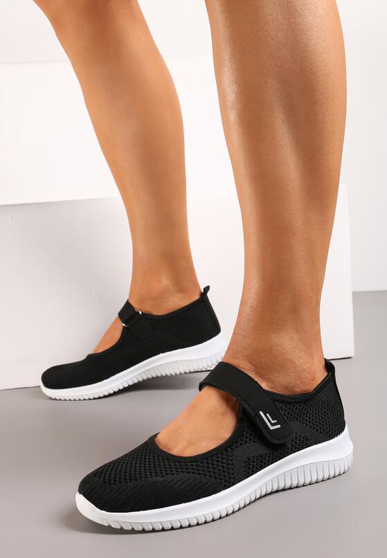 Czarne Tenisówki Zapinane na Rzep przed Kostkę Itrisse 2