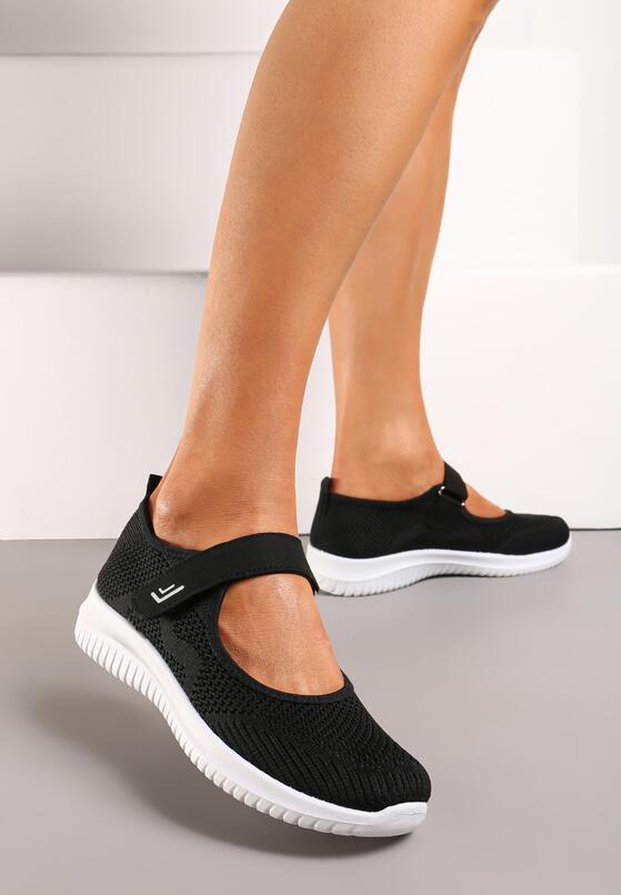 Czarne Tenisówki Zapinane na Rzep przed Kostkę Itrisse 1