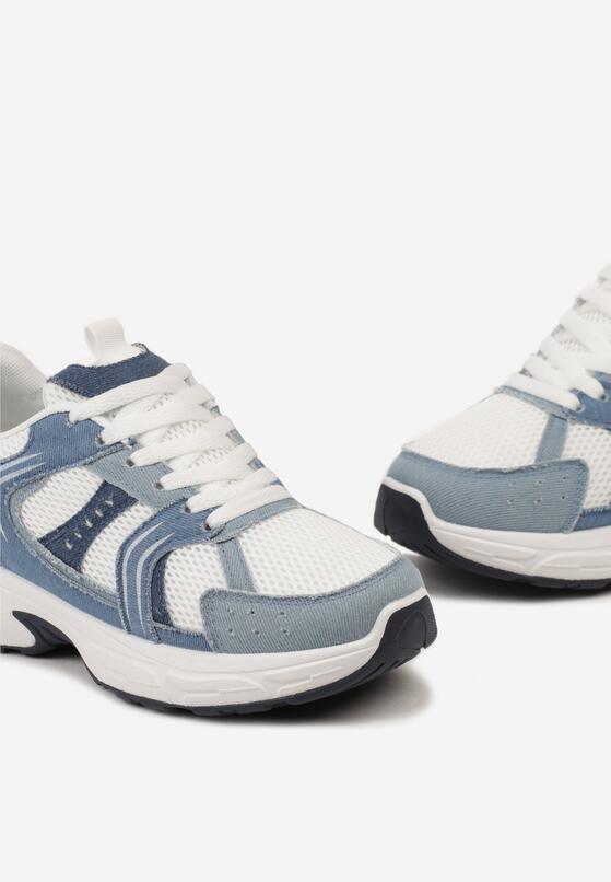 Niebiesko-Białe Sneakersy z Ozdobnymi Przeszyciami Liveniza 6
