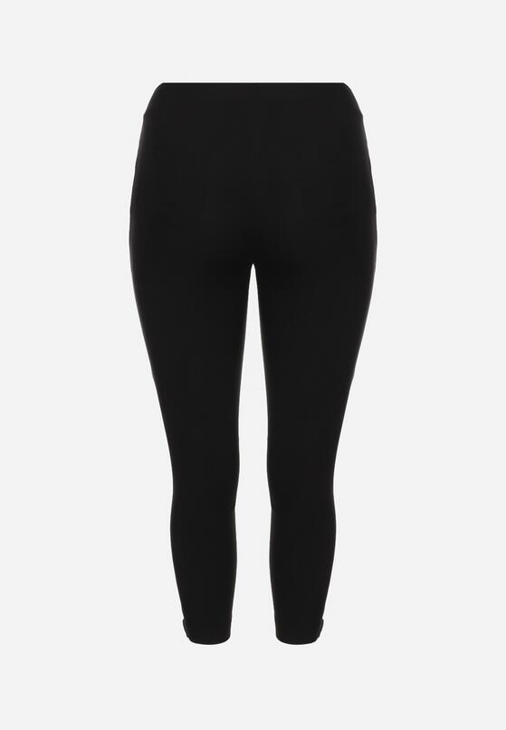 Czarne Spodnie Skinny 7/8 z Gumką w Talii i Kieszeniami Ulailla 7