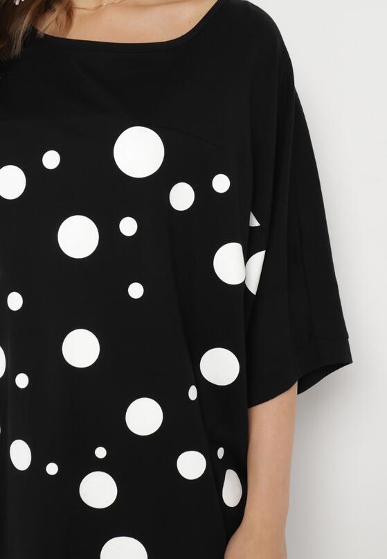 Czarna Bawełniana Bluzka z Luźnymi Rękawami Candira 5