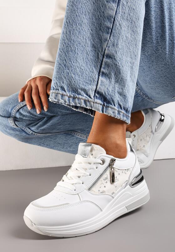 Sneakers Alb cu argintiu 2