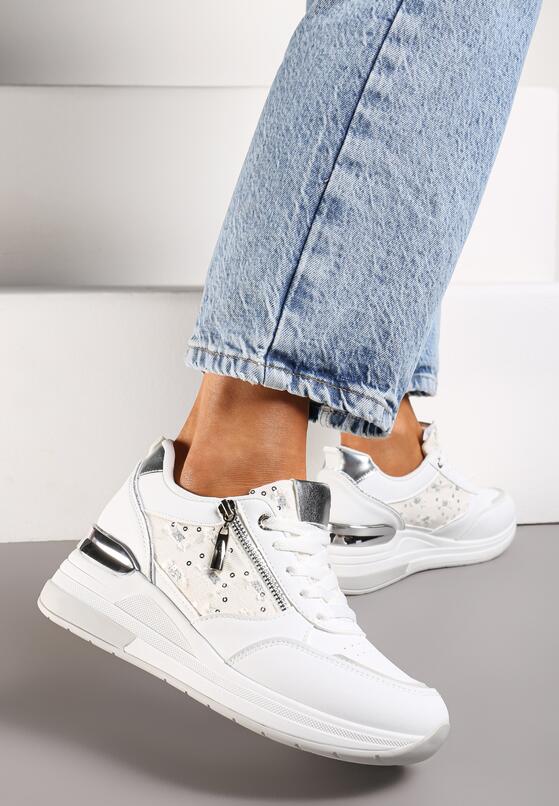 Sneakers Alb cu argintiu 3
