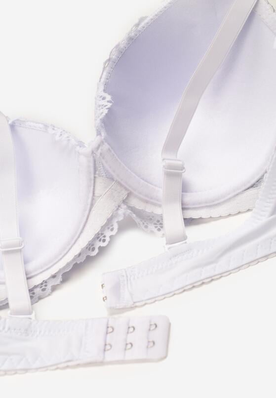 Biały Biustonosz z Koronkowym Zdobieniem o Fasonie Full Cup Lurina 6